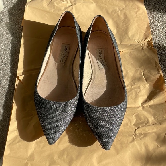 Jimmy Choo silver metallic flats, size 40 - Picture 2 of 10